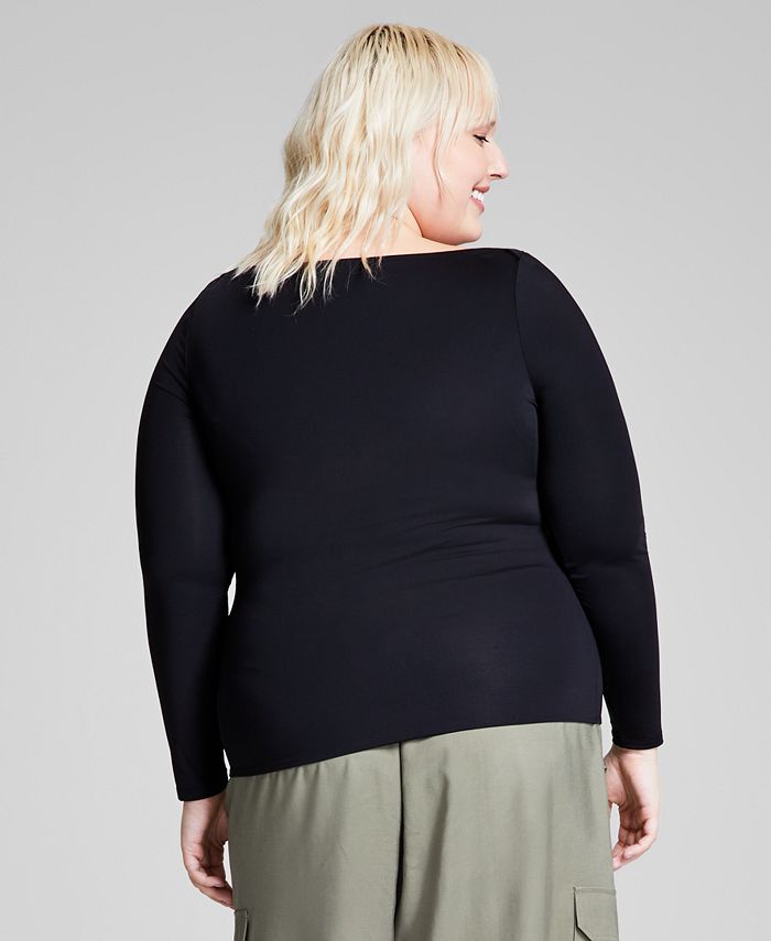 Full Size Boat Neck Long Sleeve Top and Pants Set