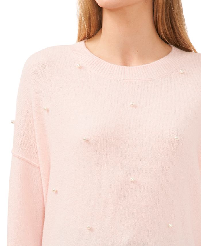CeCe Women's LongSleeve Imitation Pearl Embellished Sweater Macy's