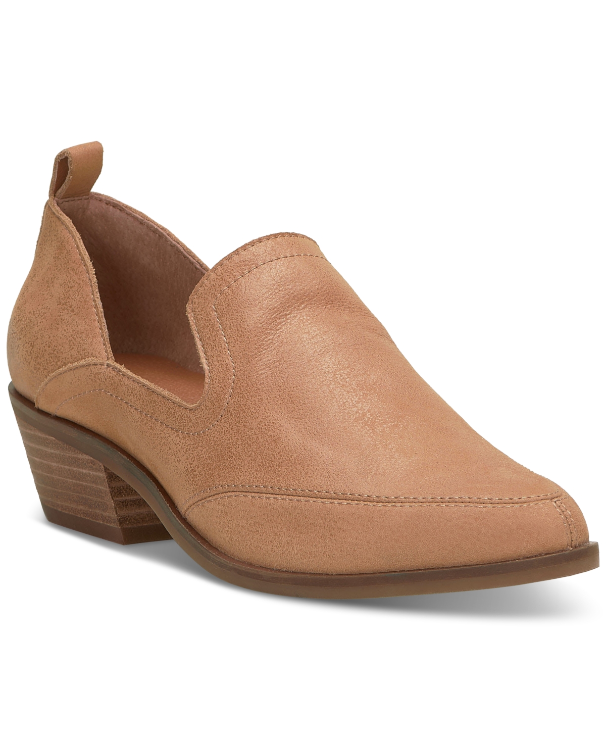 Shop Lucky Brand Women's Mallanzo Pointed-toe Cutout Shooties In Tan Leather