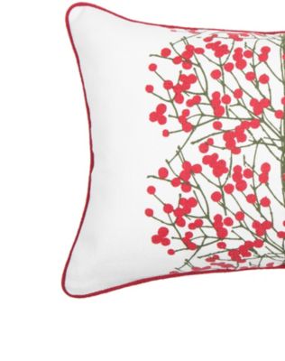 Berries Tree Printed Christmas Throw Pillow, 13" x 20"
