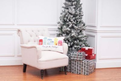 Village Holiday Printed & Embellished Christmas Throw Pillow