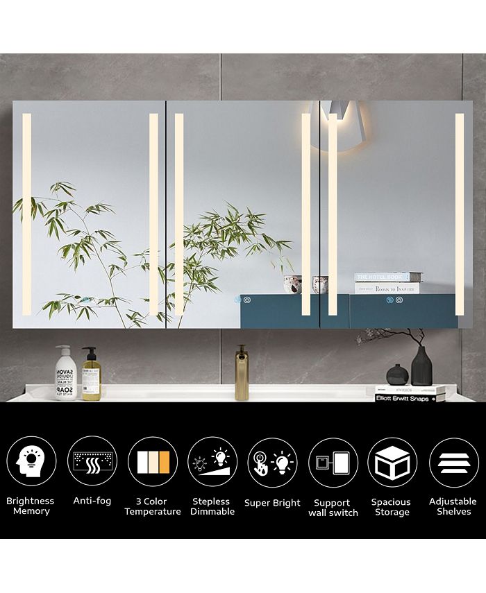 Simplie Fun 60x30 Inch LED Bathroom Medicine Surface Mount