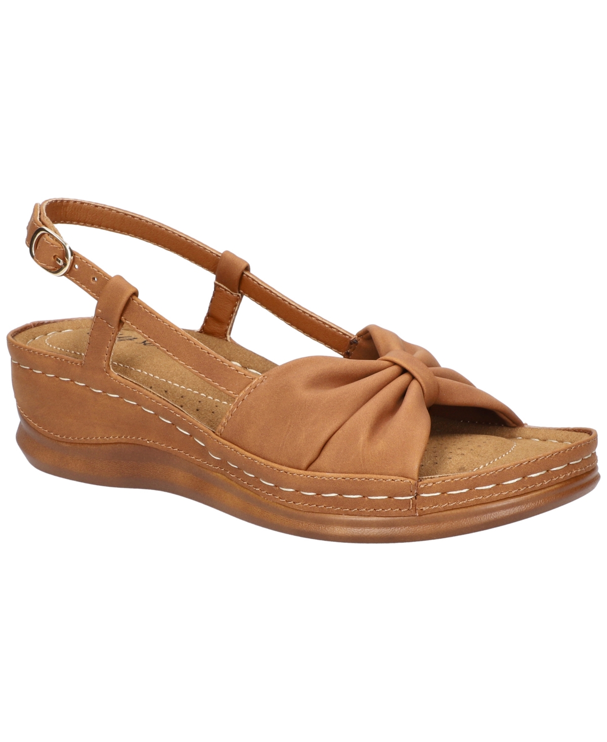 Easy Street Women's Jupiter Comfort Buckle Slingback Sandals In Tan