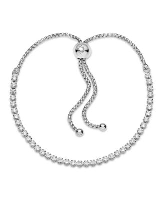 Cubic Zirconia Sparkling Slider Tennis Bracelet