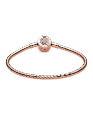 Moments Cubic Zirconia Sparkling Crown O Snake Chain Bracelet