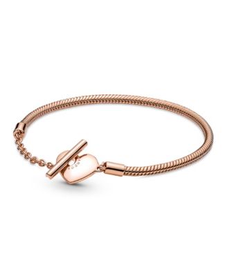 Moments Heart T-Bar Snake Chain Bracelet