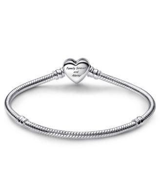 Moments Cubic Zirconia Sparkling Infinity Heart Clasp Snake Chain Bracelet