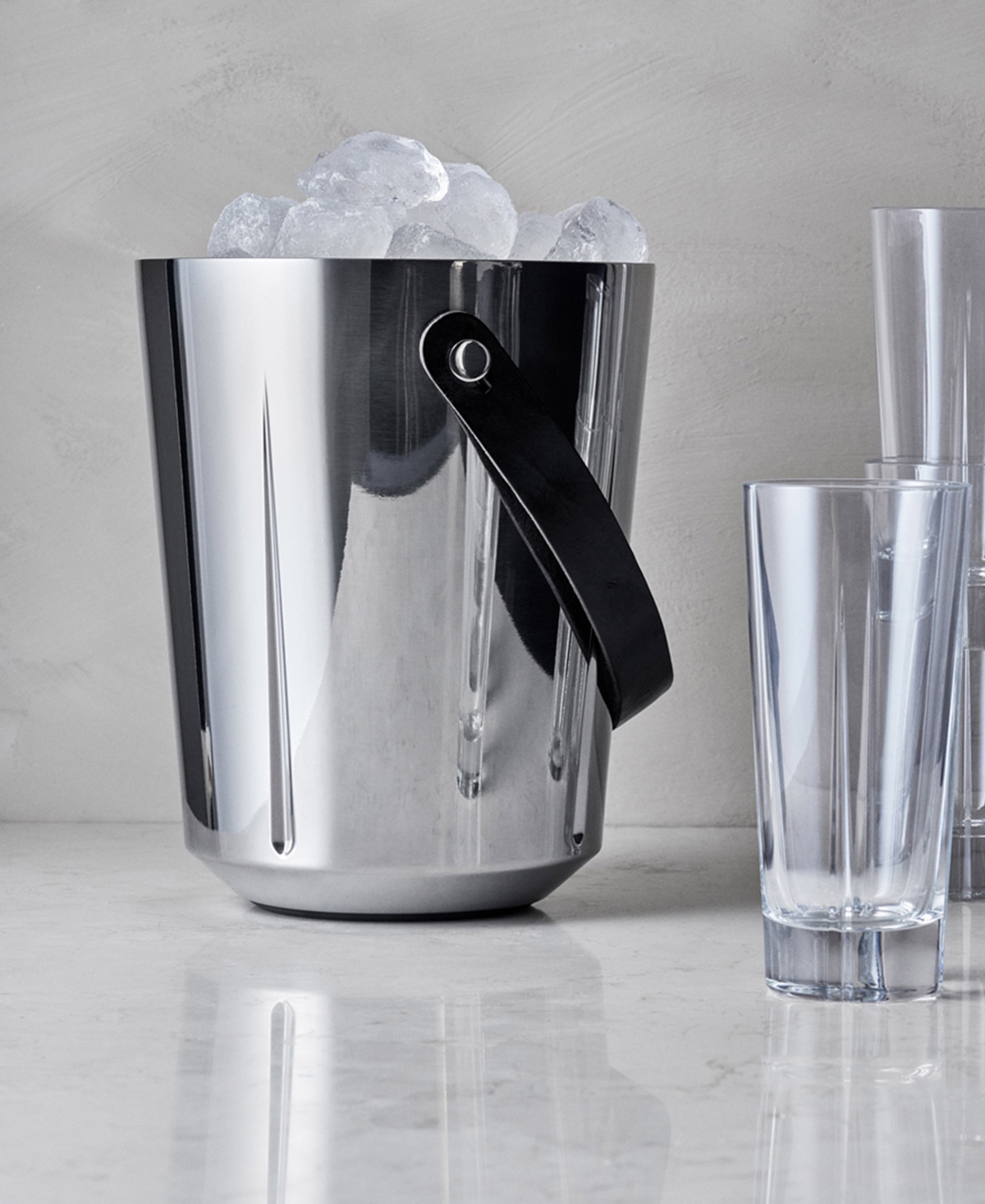 Rosendahl Stainless Steel And Leather Champagne Bucket In Stainless Steel