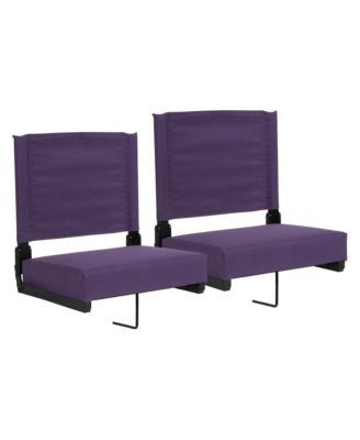 EMMA + OLIVER Set of 2 Aluminium   500 lb. Capacity, Ultra-Padded Seat, Lightweight Stadium Chair