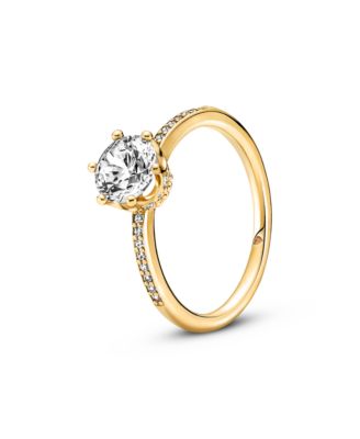 Cubic Zirconia Moments Clear Sparkling Crown Solitaire Ring