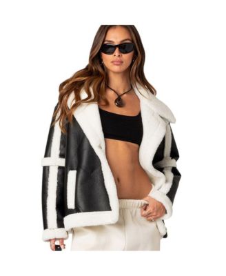 Oversized shearling jacket women's hotsell