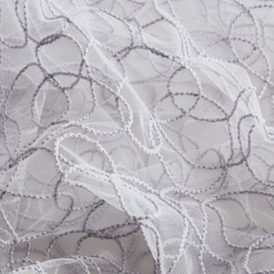 Audrey Embroidered Premium Soft Decorative Sheer Voile Light Filtering Grommet Window Treatment Curtain Drapery Panels for Bedroom & Living Room - Set of 2 Panels