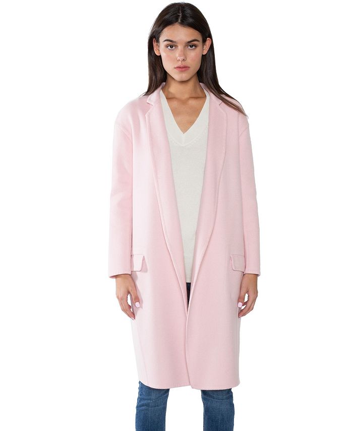 JENNIE LIU Women's Cashmere Wool Double-faced Lapel Overcoat - Macy's