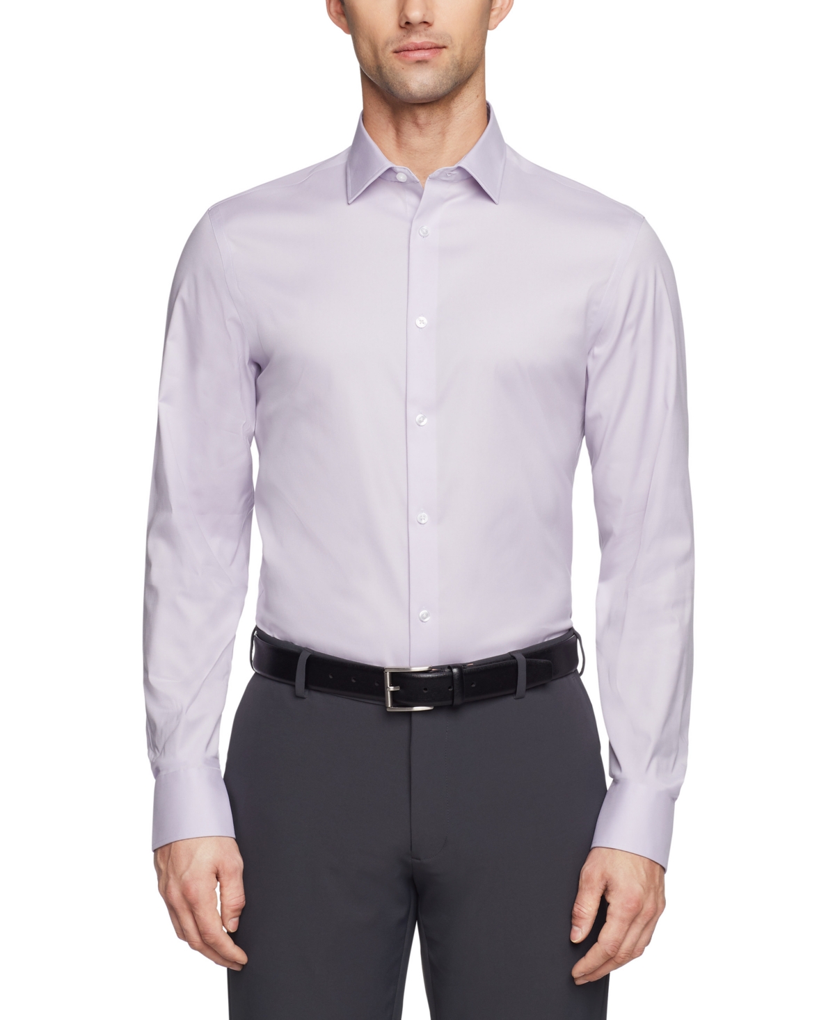 Calvin Klein Men's Refined Slim Fit Stretch Dress Shirt In New Lilac