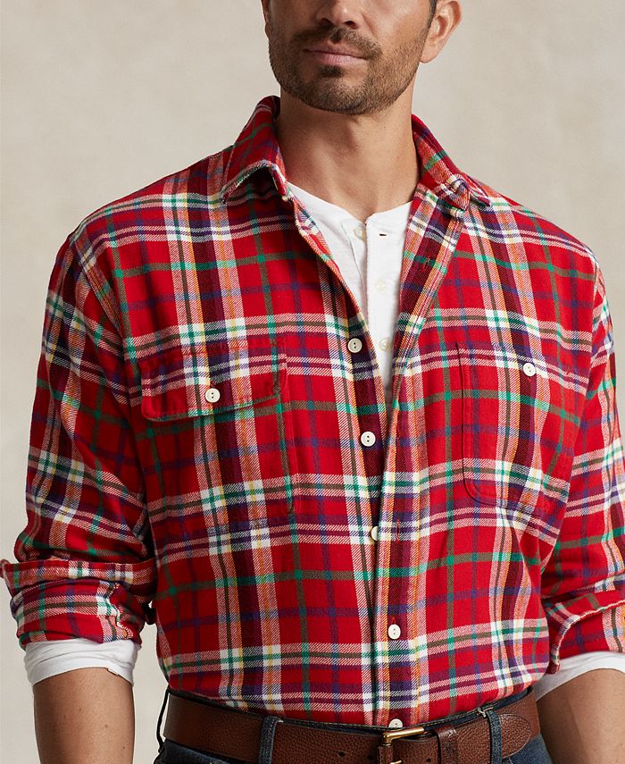 Polo Ralph Lauren Men's Big & Tall Plaid Flannel Workshirt Macy's