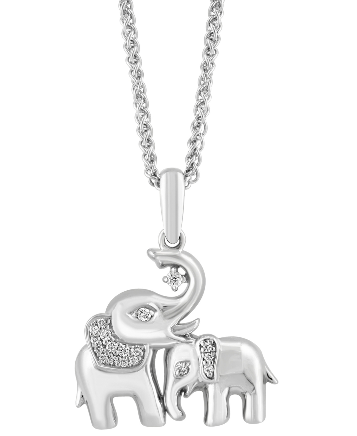Effy Diamond Mama & Baby Elephant 18