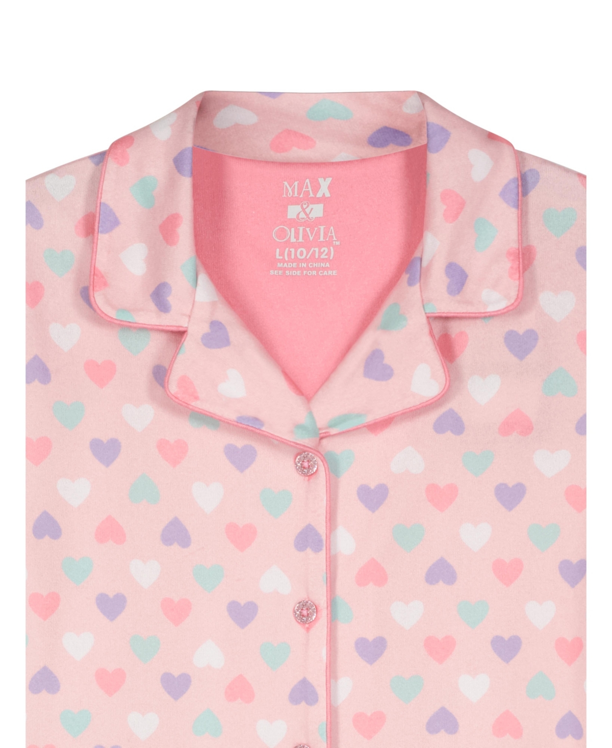 Shop Max & Olivia Big Girls Shorts And Coat Pajama With Scrunchie, 3 Piece Set In Pink