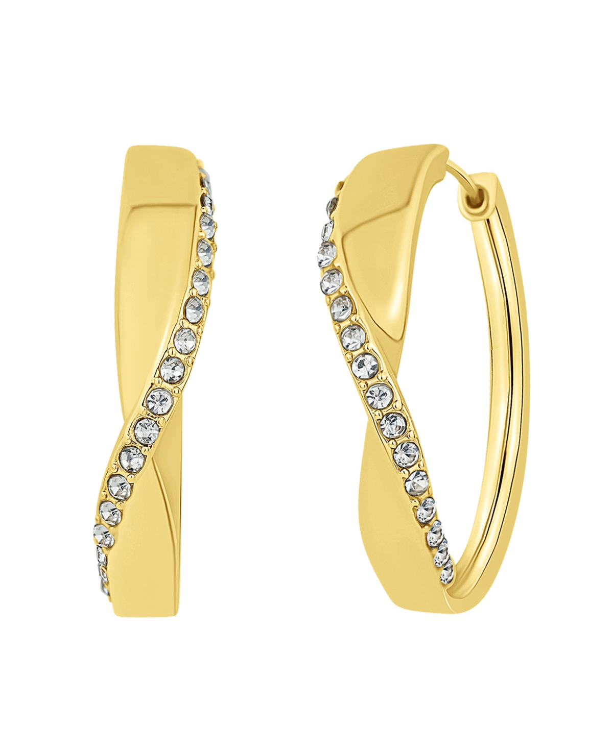 And Now This Crystal Twist Hoop Earring In Gold