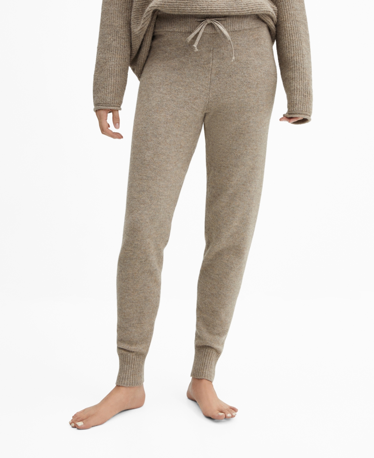Mango Knit Jogger-style Trousers Brown