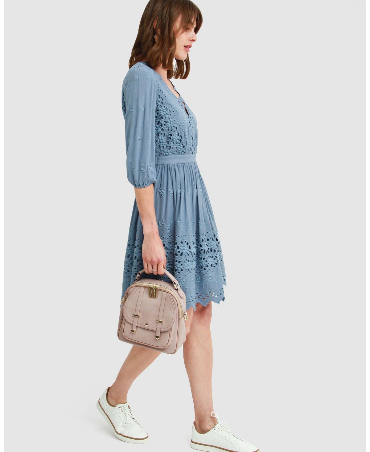 Belle & Bloom Women's Sweet Talk Eyelet Mini Dress