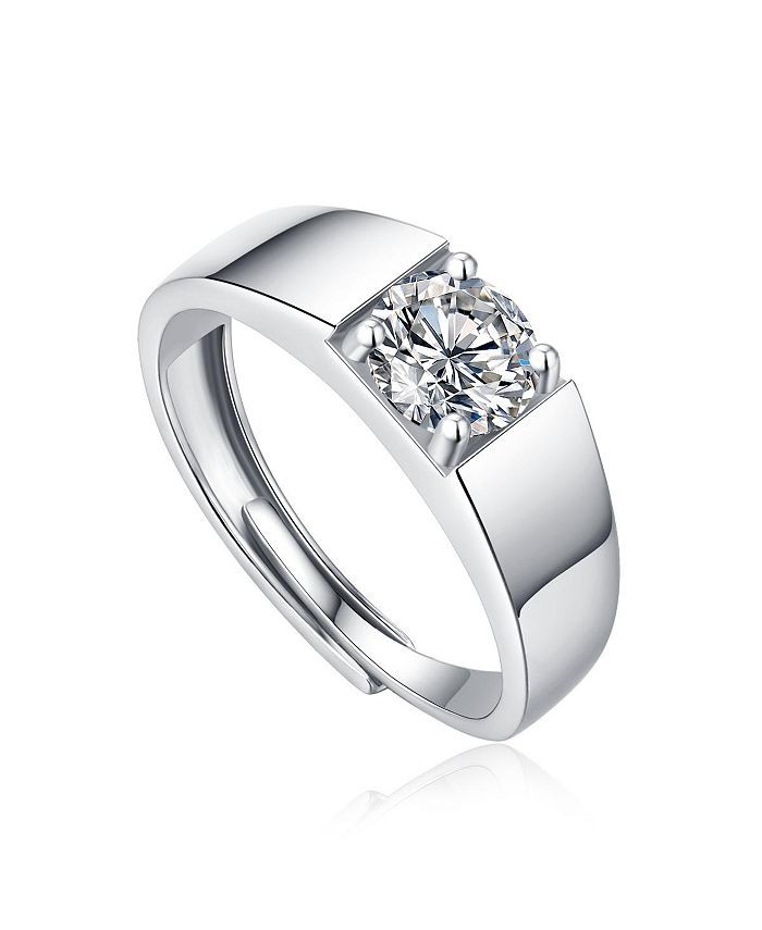 Stella Valentino Sterling Silver White Gold Plated with 0.50ct Round ...