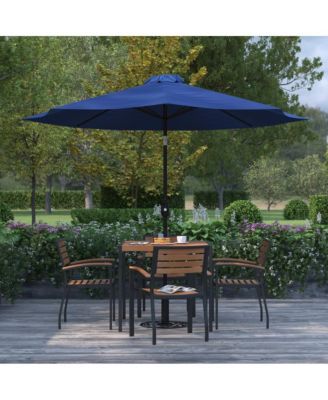 Bali 9' Round Uv Resistant Outdoor Patio Umbrella With Height Lever And 33° Push Button Tilt