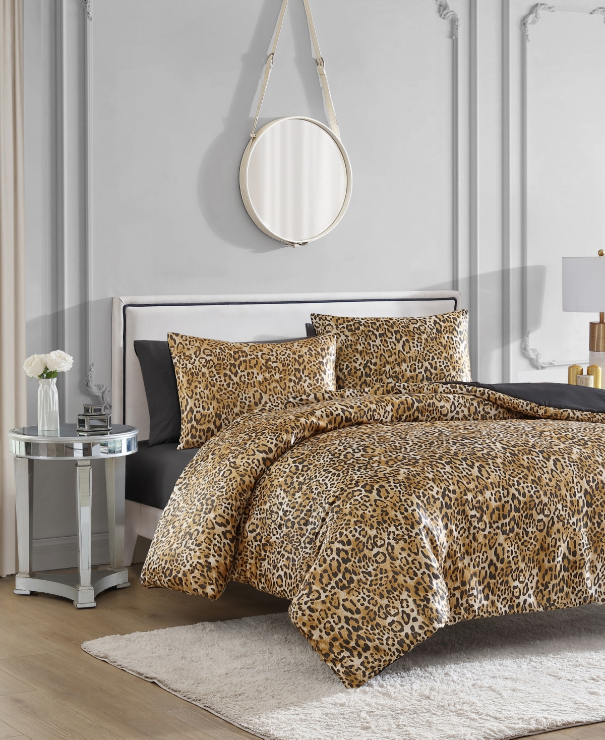 Juicy Couture Monica Leopard Satin 3-pc. Reversible Comforter Set, King