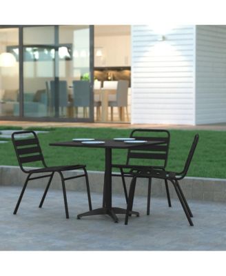 31.5'' Square Aluminum Indoor-Outdoor Table With Base