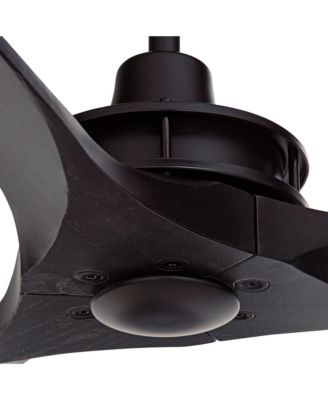 52" Windspun Modern Indoor 3 Ceiling Fan with Remote Control Matte Black Solid Wood for Living Room Kitchen House Bedroom Family Dining Home Office - Casa Vieja