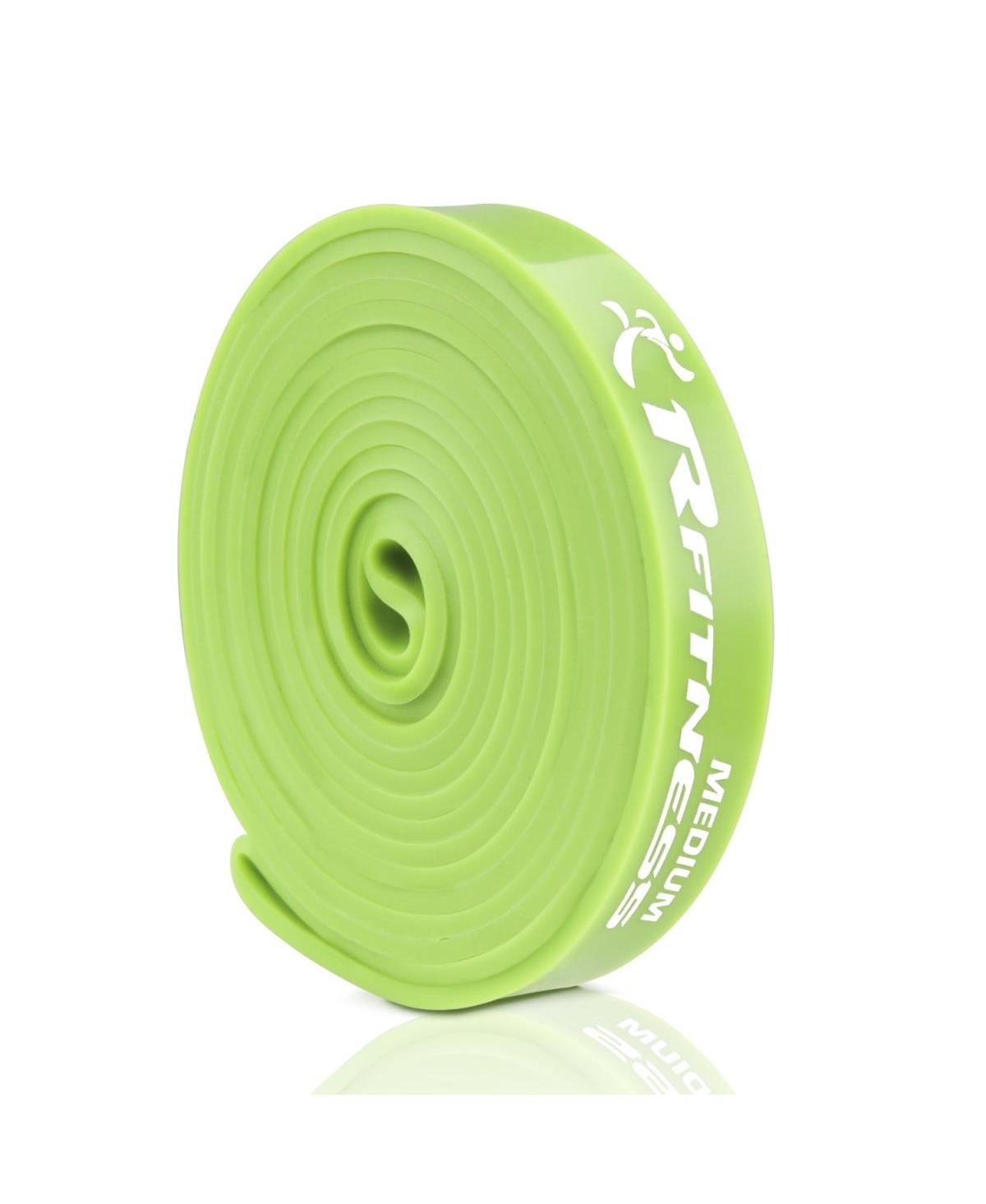 41 in. Rfitness Professional Long Loop Stretch Latex Exercise Band, Green - Medium - Green