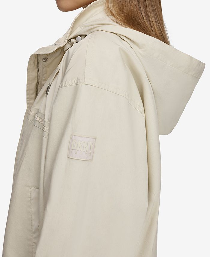 DKNY Womens White Hooded Zip Up Jacket main image 1
