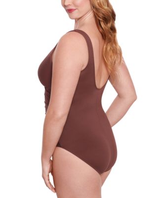 Plus Size Escape Underwire Allover-Slimming Wrap One-Piece Swimsuit