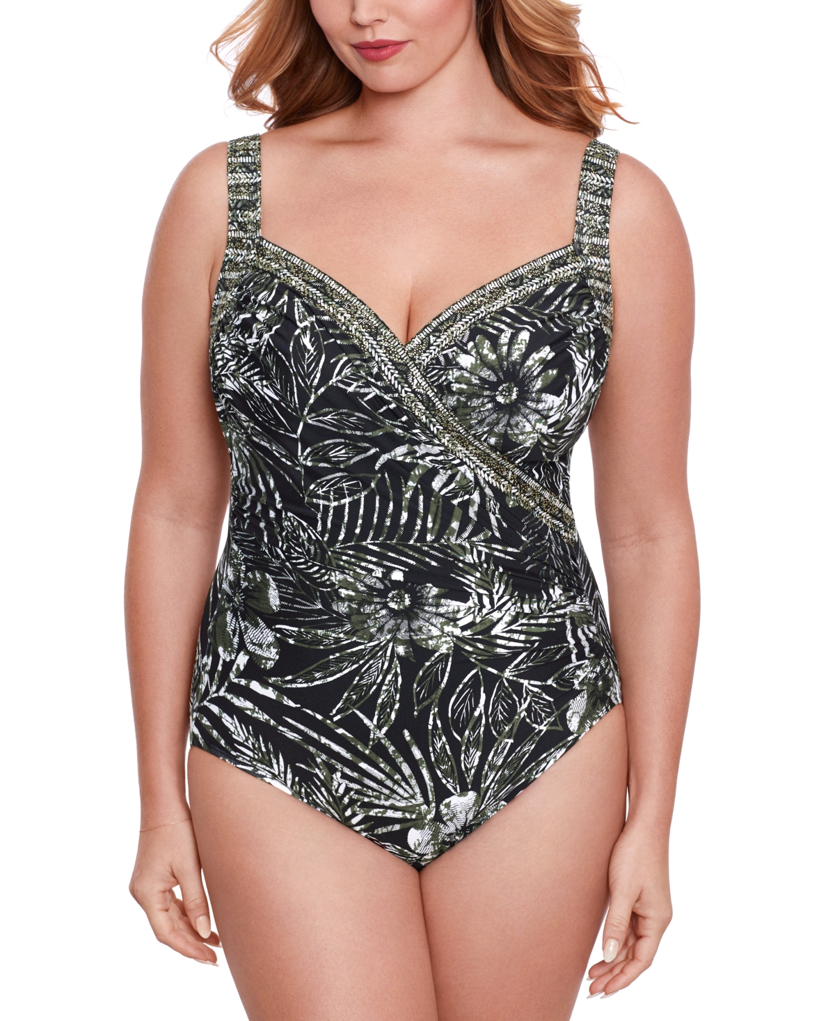 Shop Miraclesuit Plus Size Zahara Sanibel Printed One-piece Swimsuit