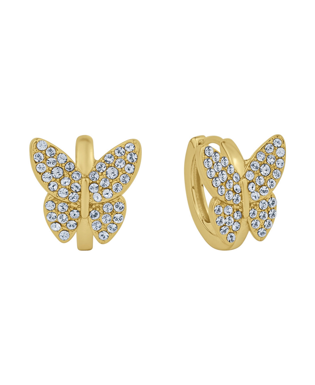 And Now This Crystal Butterfly Huggie Hoop Earring In Gold