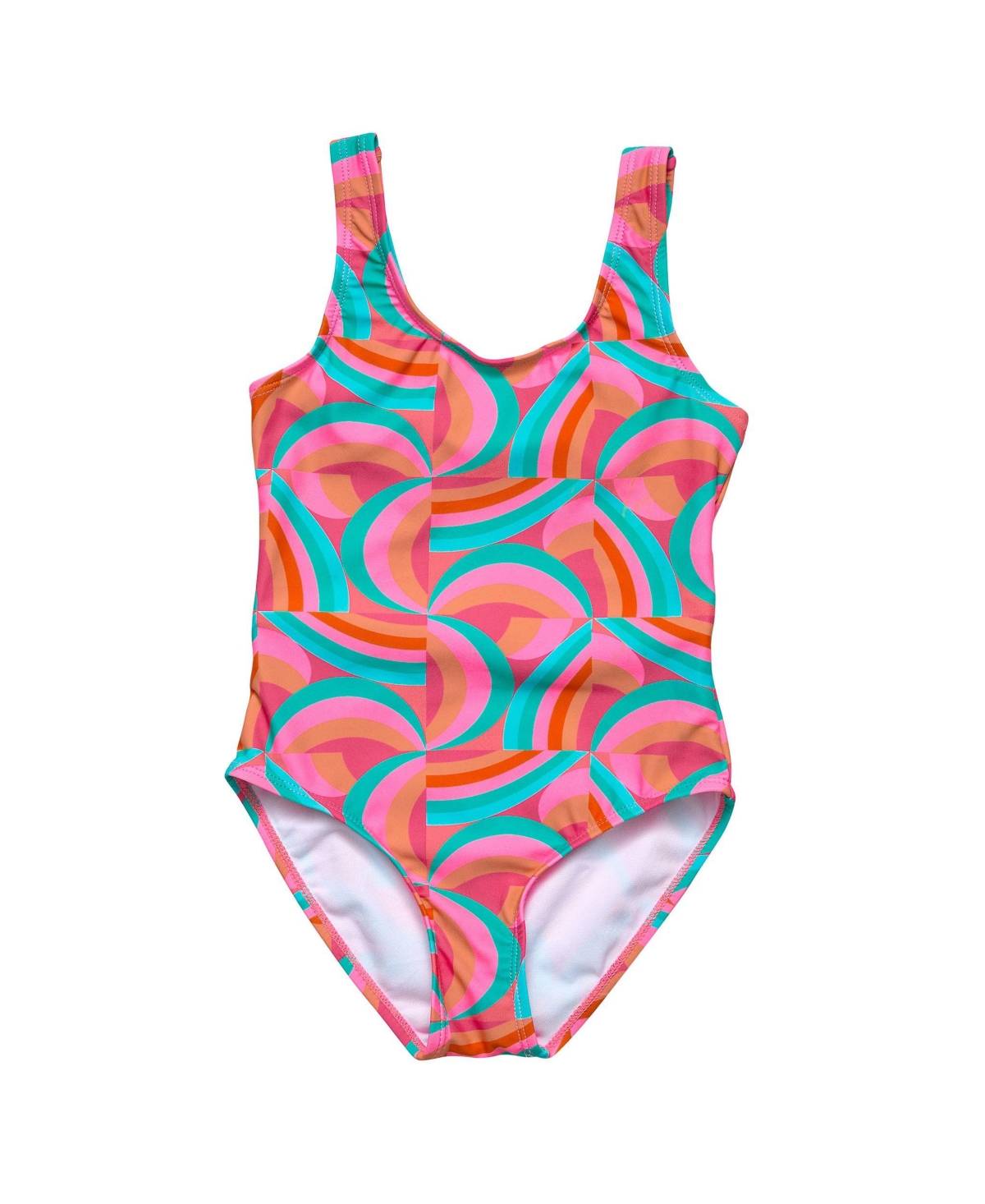 SNAPPER ROCK TODDLER, CHILD GIRL GEO MELON SUSTAINABLE TIE BACK SWIMSUIT