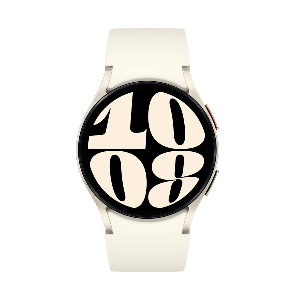 40mm Galaxy Watch 6 Unisex Smartwatch - Cream Silicone Strap - Light Beige
