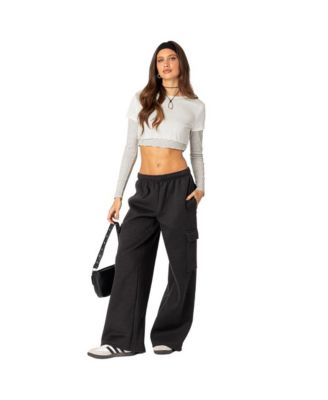 Women's Wide leg cargo sweatpants