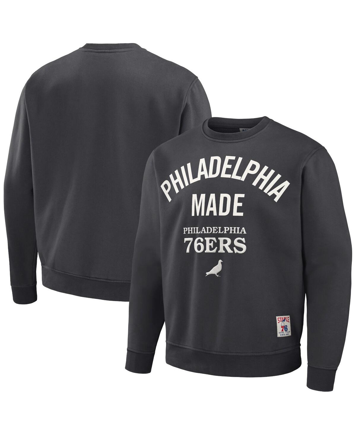 Men's Nba x Staple Anthracite Philadelphia 76ers Plush Pullover Sweatshirt - Anthracite