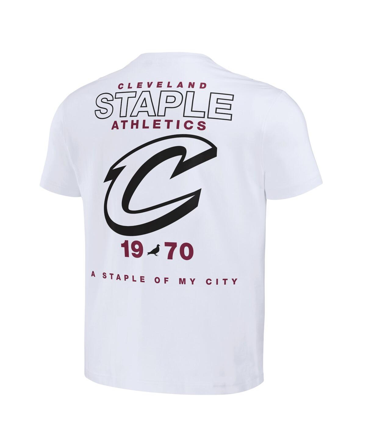 Shop Staple Men's Nba X  White Distressed Cleveland Cavaliers Home Team T-shirt