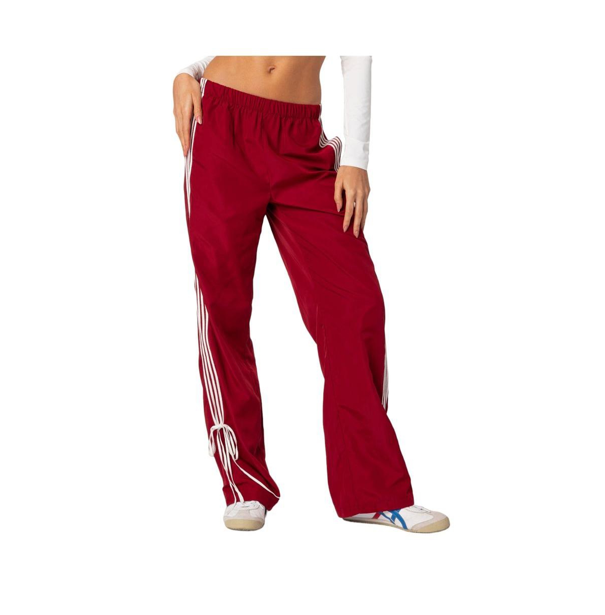 Edikted Remy ribbon track pants - Red