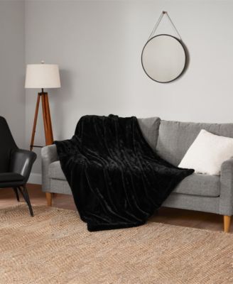 Solid Mink Faux Fur Throw, 50" x 70"