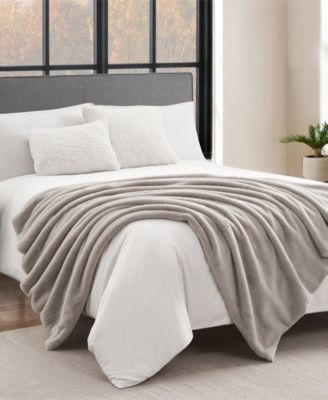 Solid Mink Faux Fur Throw, 50" x 70"