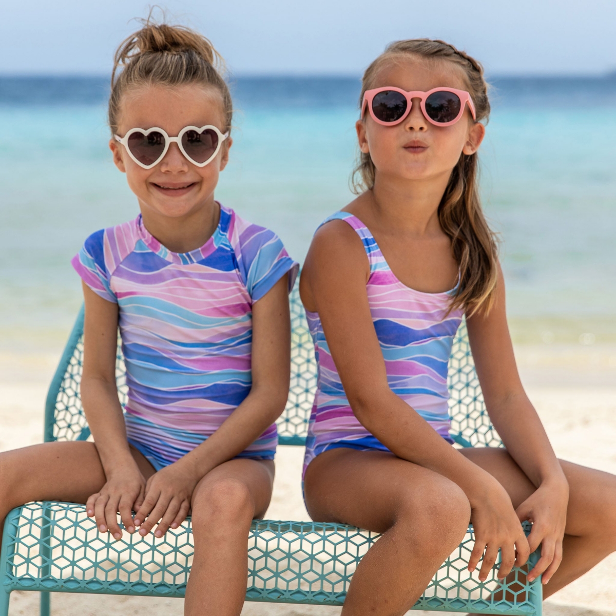 Toddler, Child Girls Water Hues Tie Back Swimsuit