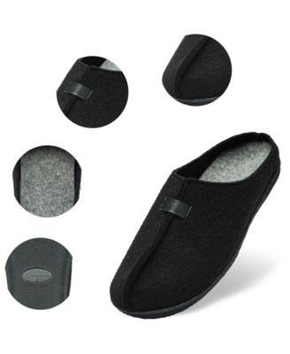 Mens Felt Faux Wool Clog Slippers Comfortable Cushion House Shoes