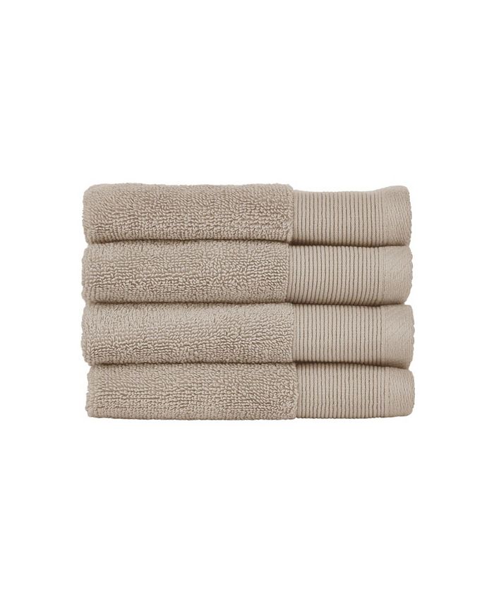 Nate Home by Nate Berkus Cotton Terry Washcloth Set, 4 pk, Fossil/Beige