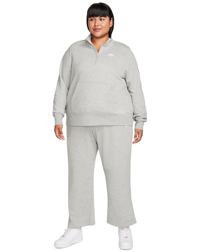 Nike Women's Sportswear Club Fleece Mid-Rise Wide-Leg Sweatpants - Macy's