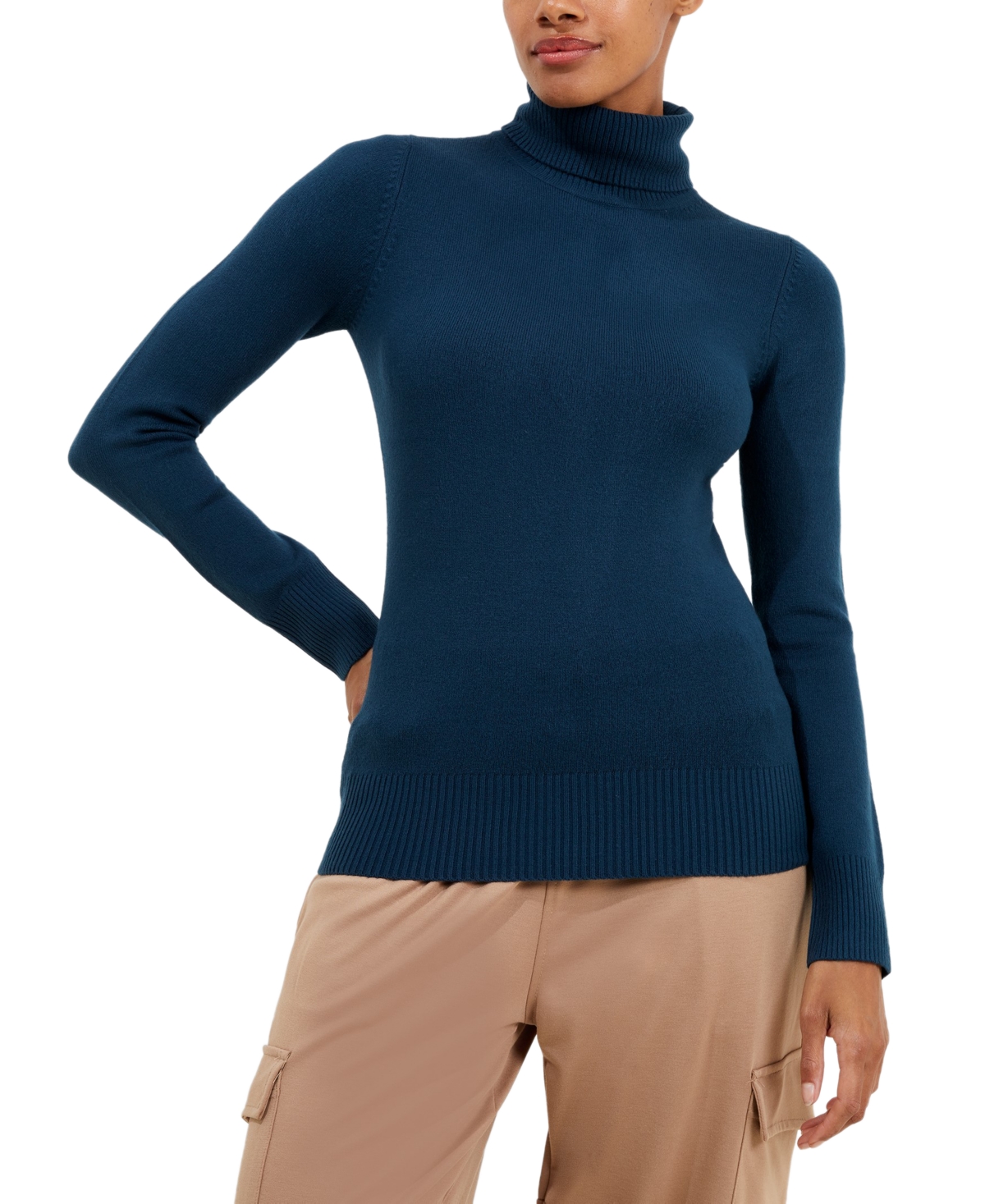 French Connection Women's Long-sleeve Turtleneck Top In Deep Teal