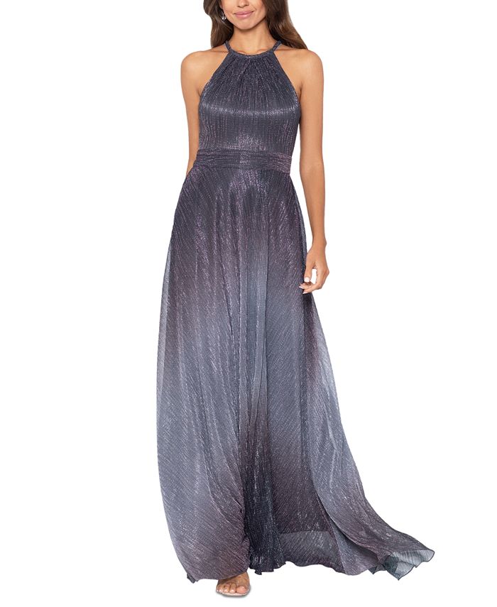 Maelyn - Halter Gown with Brush Stroke Ombré Design
