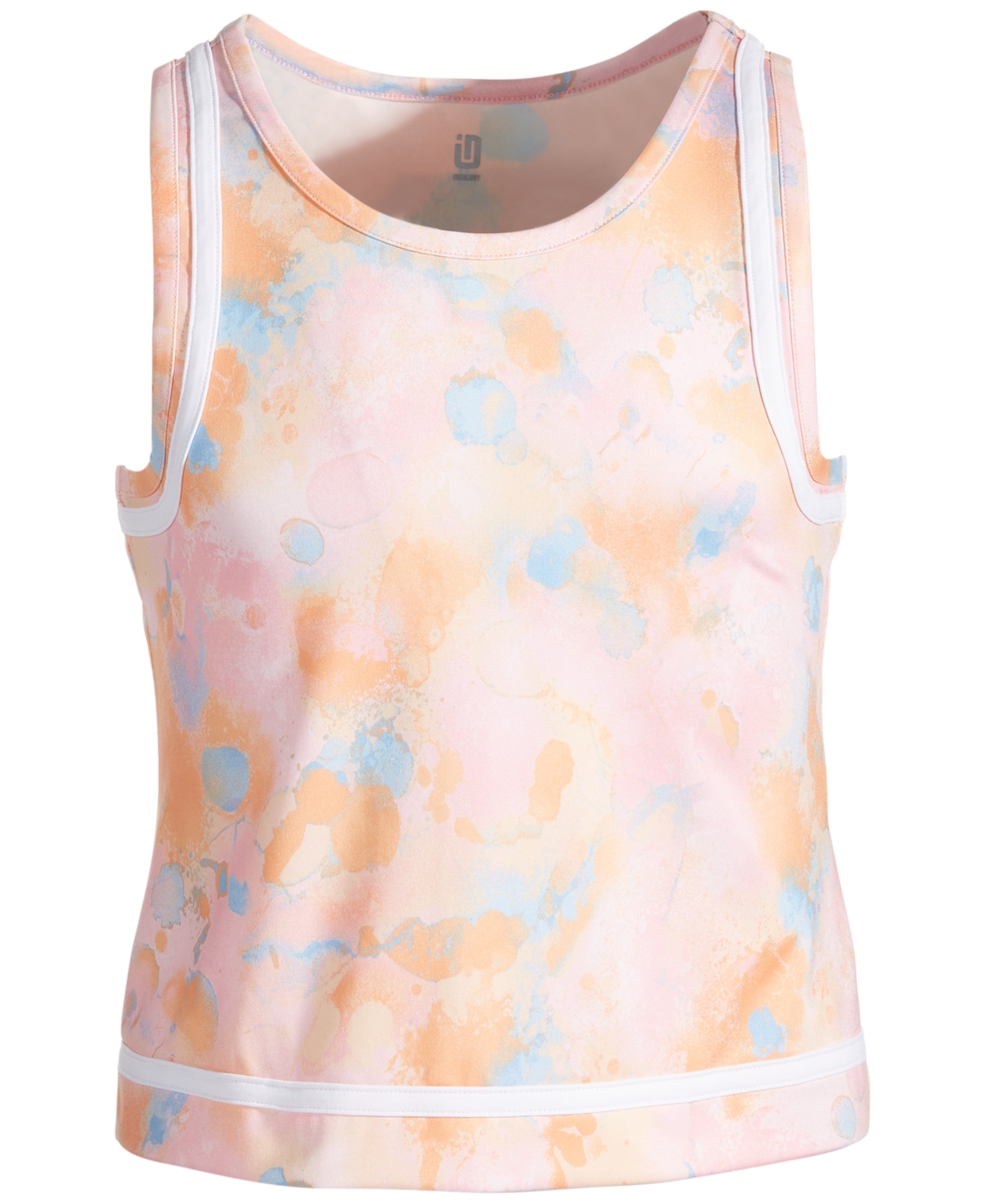 Shop Id Ideology Big Girls Dreamy Bubble Printed Tank Top With Piping, Created For Macy's In Pink Icing
