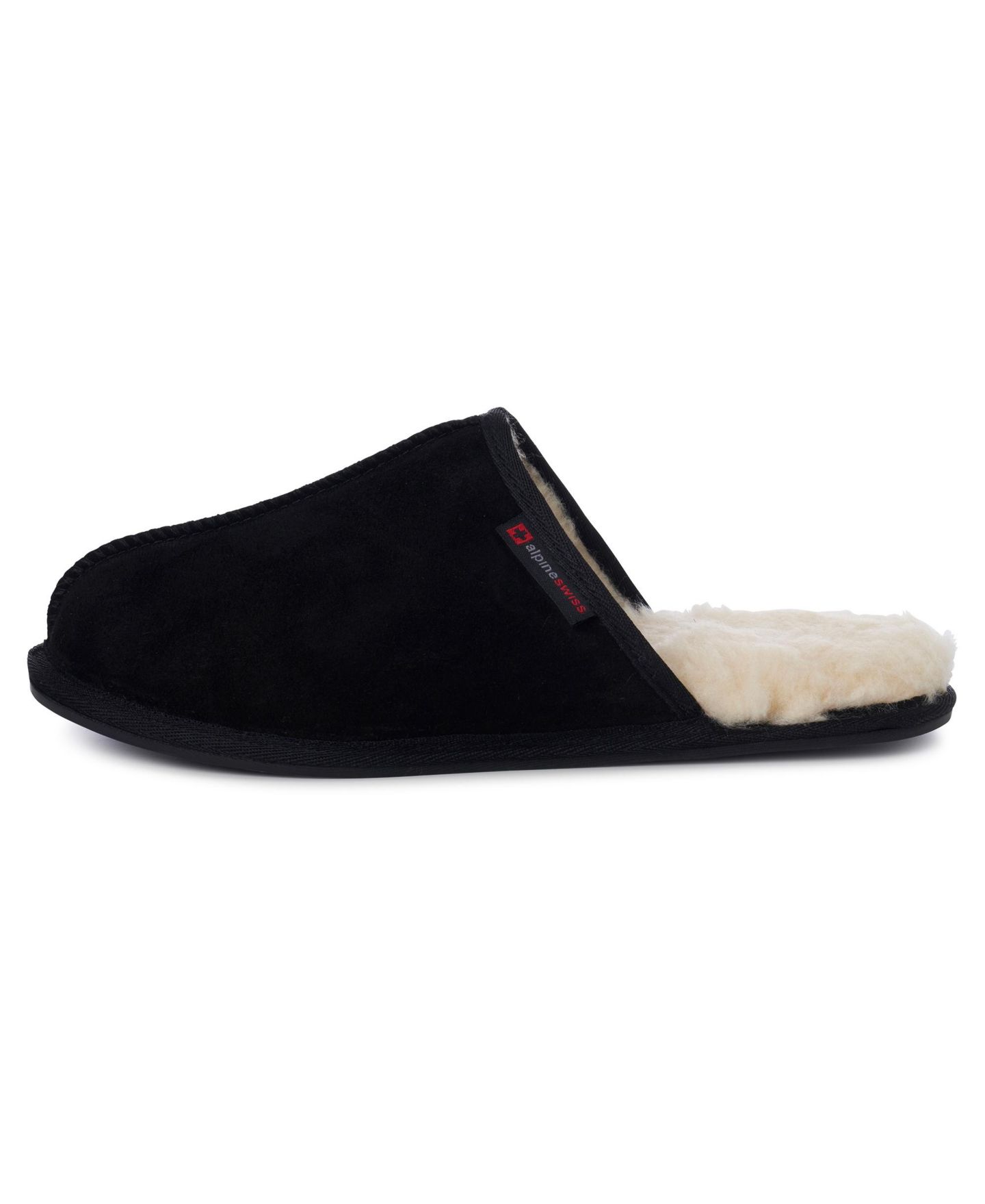 Мужские тапочки Alpine Swiss Microsuede Memory Foam Scuff Slippers Comfort Slip On, цвет: Чёрный — фото 7